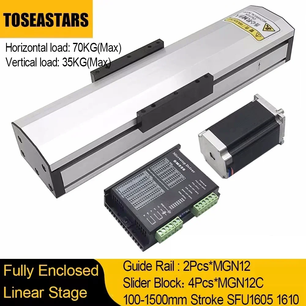 Stepper Motor - Fully Enclosed Linear Rail Guide Slide