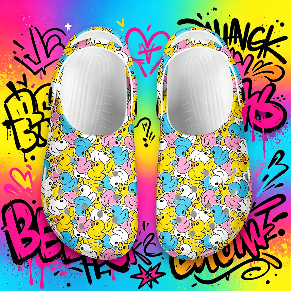3D Printing Outsole - Cartoon Duck 3D Print Clogs Unisex