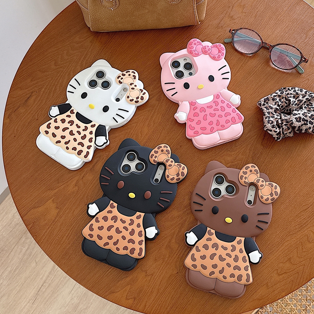 3D Printing Iphone - Sanrio 3D Leopard Print HelloKitty Silicone