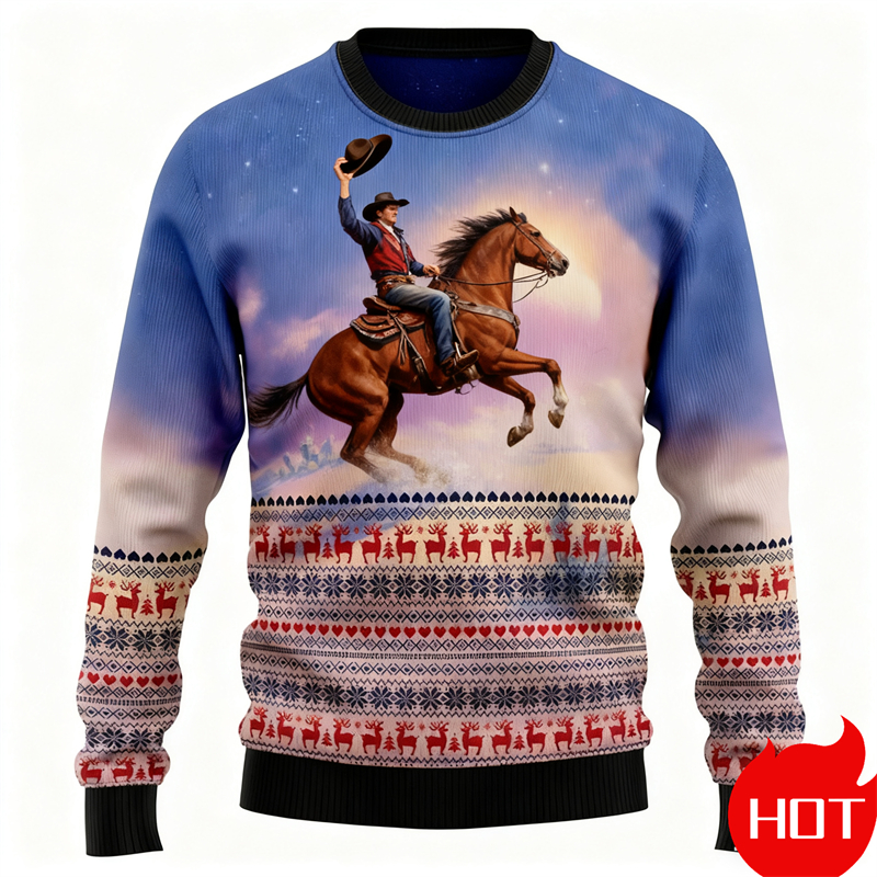 3D Printing Xmas - Western Cowboy Ugly Christmas Sweater For