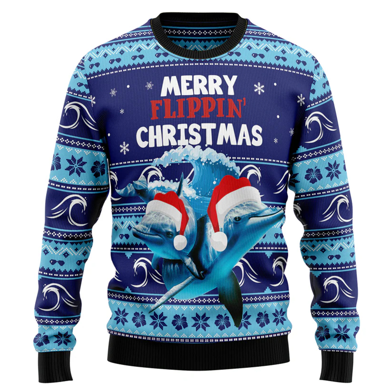 3D Printing Xmas - 2026 New Dolphin Graphic Ugly Christmas