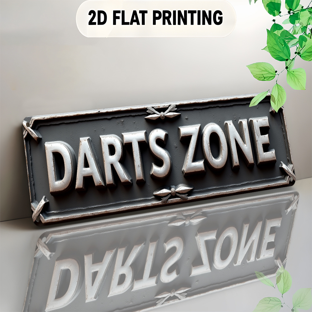 3D Printing Zone - Tin Sign DARTS ZONE 2D Flat