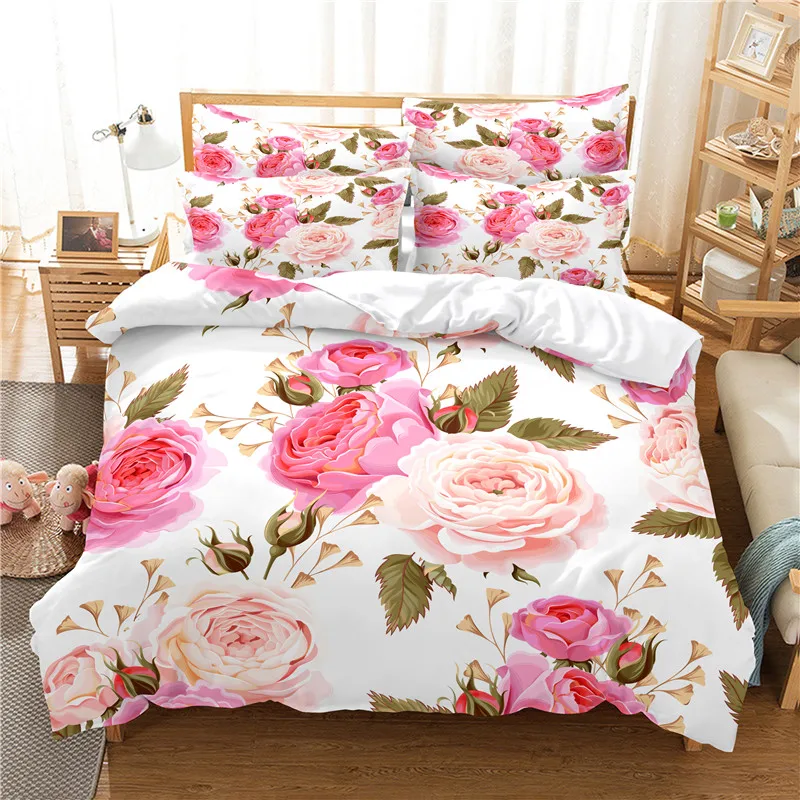 Flowers Bedding Set Duvet Cove - 3D Printing Drawing incelemesi ve fiyatı