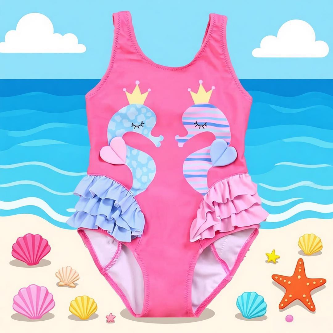 Trendy Girls Seahorse Swimsuit - 3D Printing Drawing incelemesi ve fiyatı
