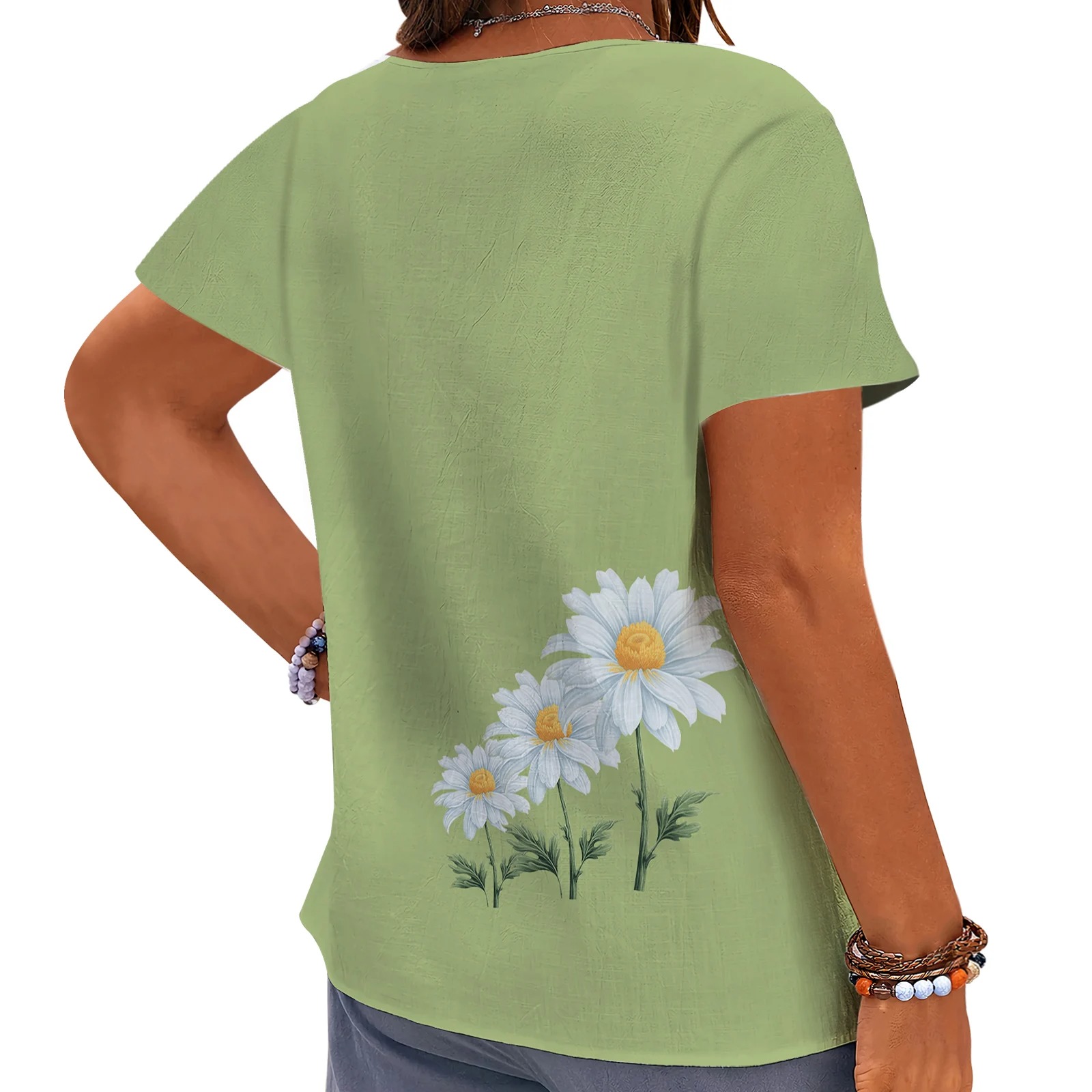 CLOOCL Daisy Floral Women T-sh - 3D Printing Drawing incelemesi ve fiyatı
