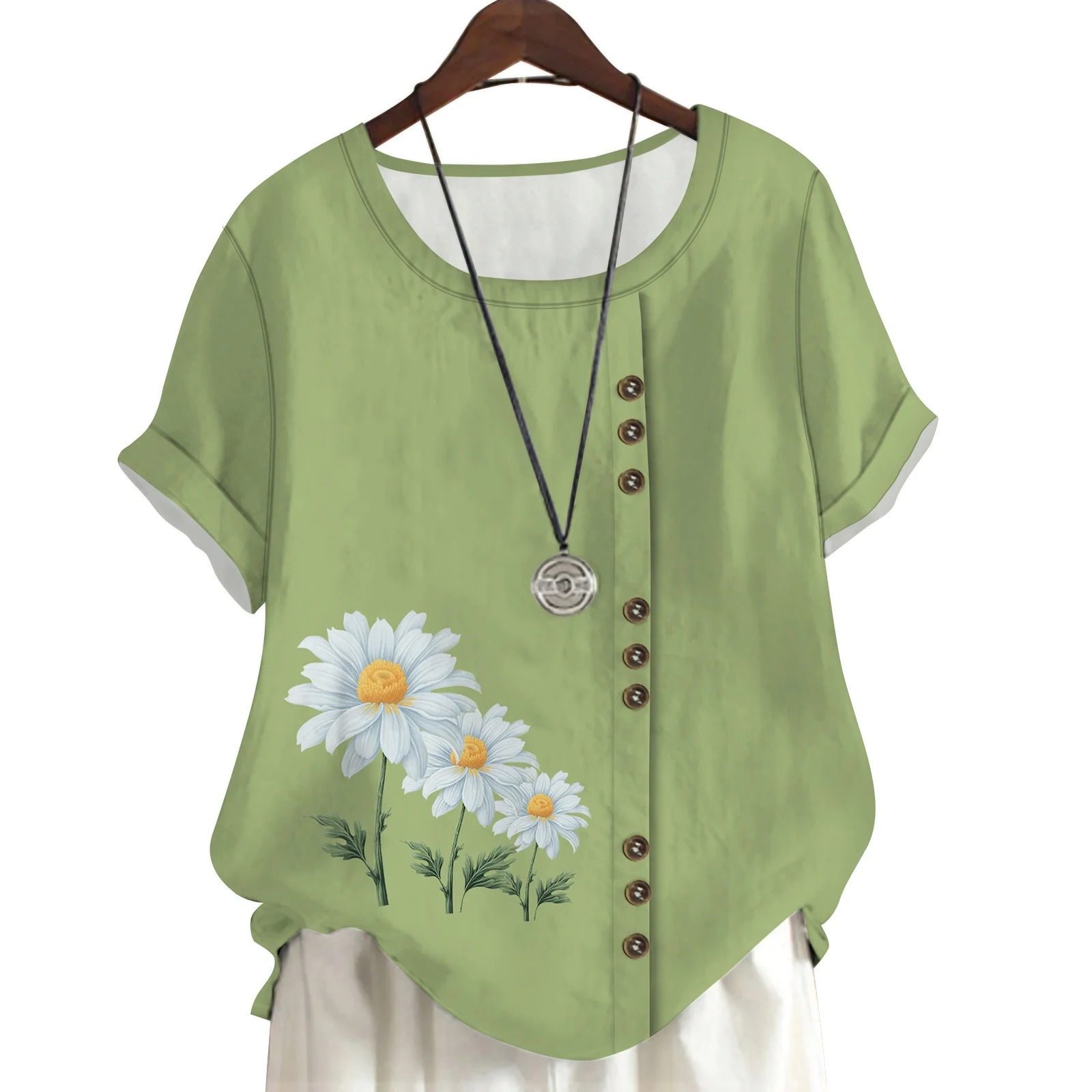 CLOOCL Daisy Floral Women T-sh - 3D Printing Drawing incelemesi ve fiyatı