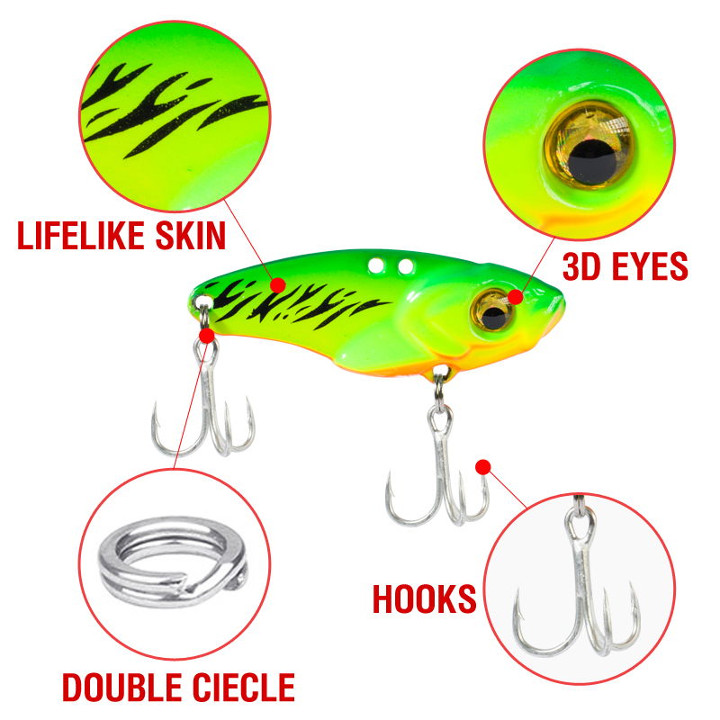 6PCS Metal VIB Lure 5g 7g 10g  - 3D Printing Lure incelemesi ve fiyatı