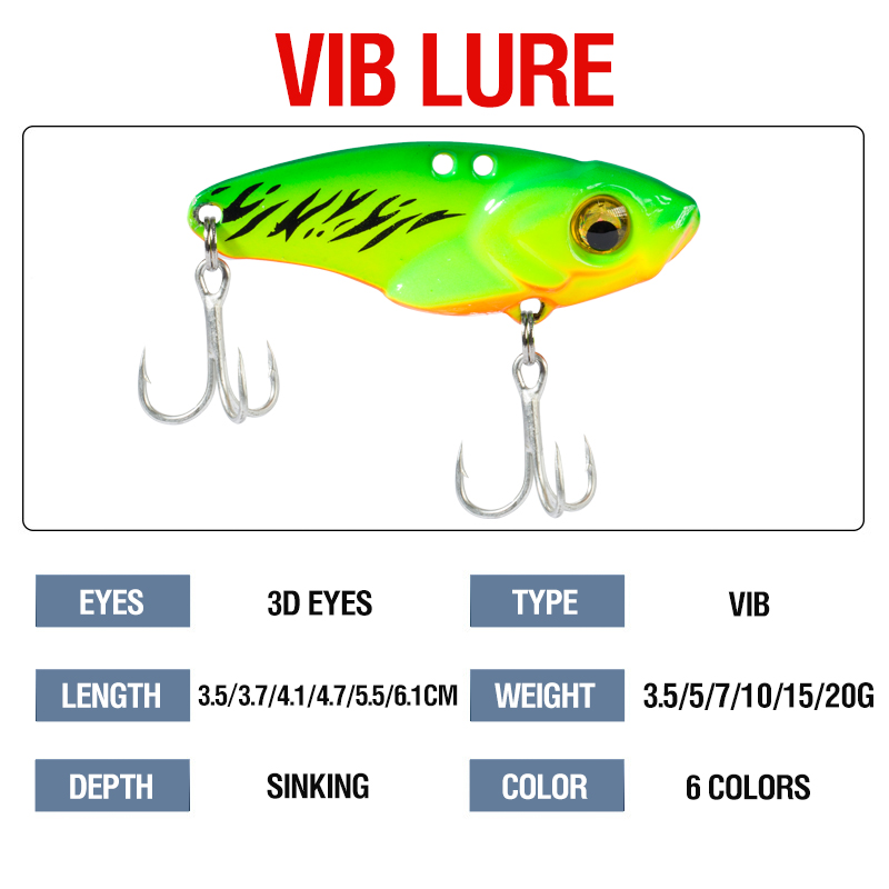 6PCS Metal VIB Lure 5g 7g 10g  - 3D Printing Lure incelemesi ve fiyatı