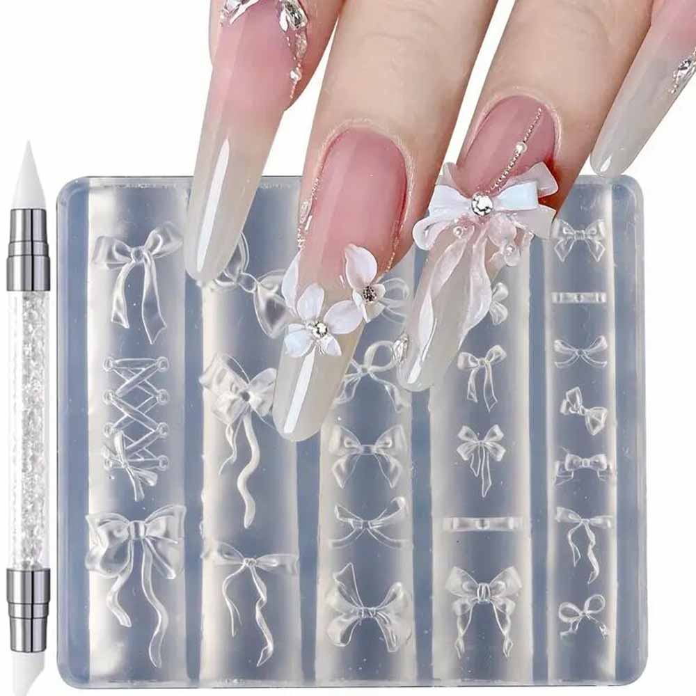 1Pcs 3D Bowknot Silicone Nail  - 3D Printing Template incelemesi ve fiyatı