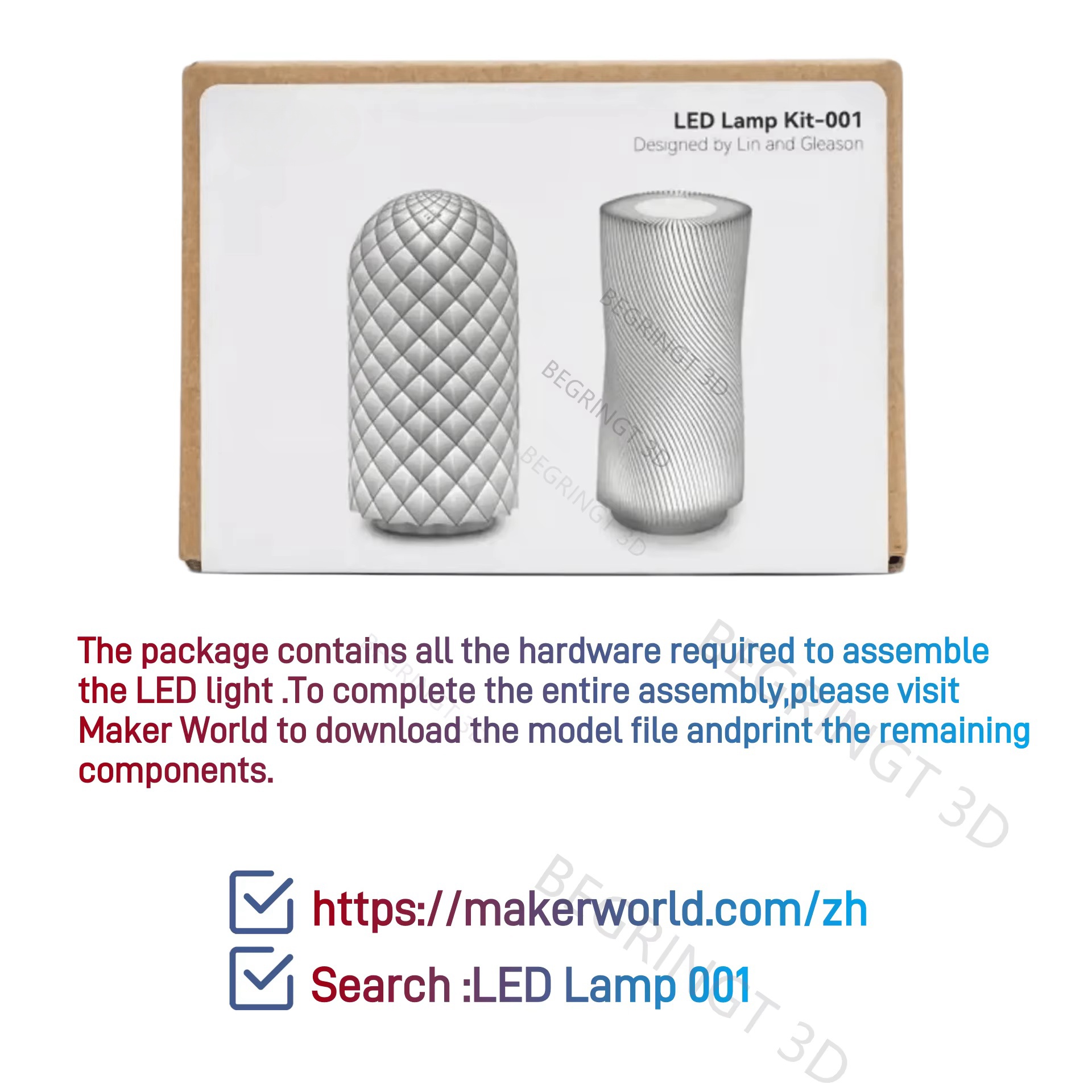 For Bambu Lab Led Lamp Kit 001 - 3D Printing Process incelemesi ve fiyatı