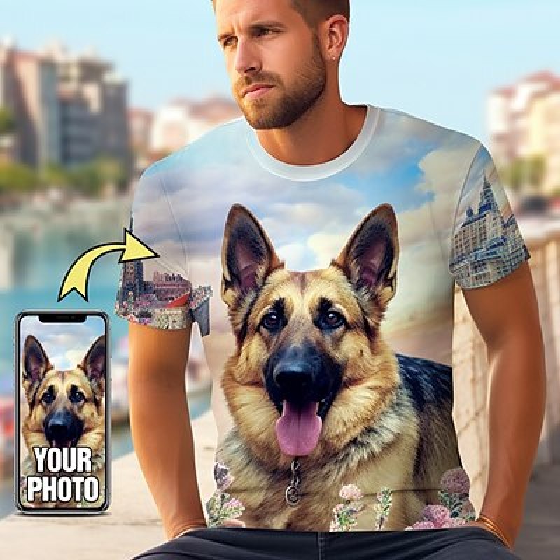 Custom Pet T Shirt for Men Des - 3D Printing Drawing incelemesi ve fiyatı
