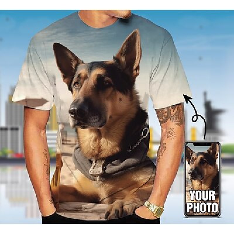 Custom Pet T Shirt for Men Des - 3D Printing Drawing incelemesi ve fiyatı